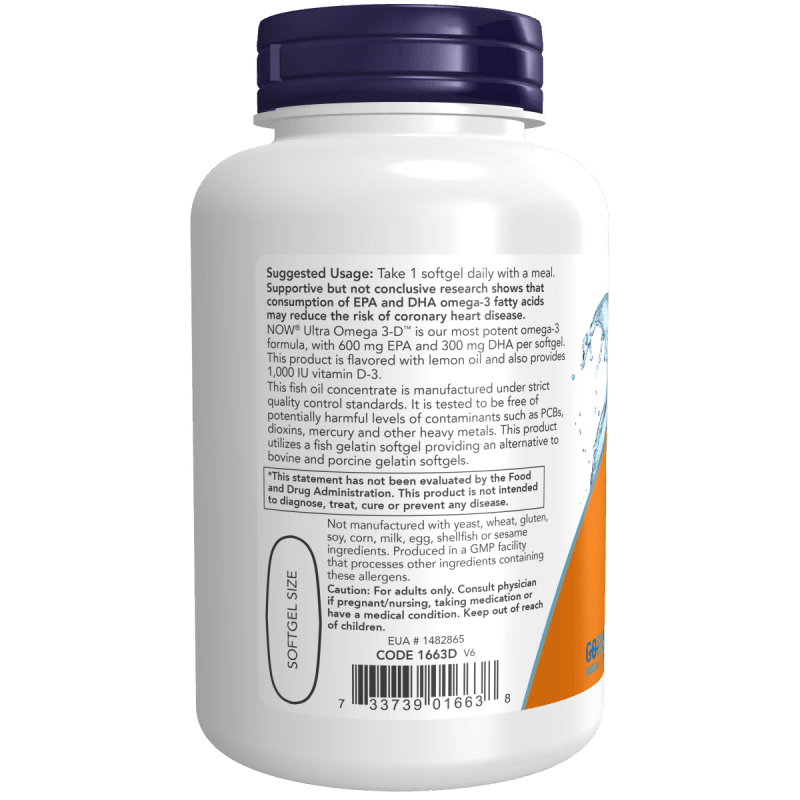 NOW SUPLEMENTOS Now Foods, Ultra Omega 3-D™ (90 softgels)