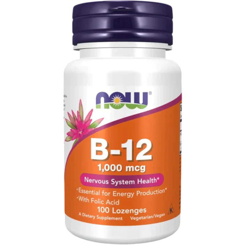 NOW Vitamina Now Foods, Vitamina B-12 Sistema Nervioso 1,000 mcg (100 pastillass)