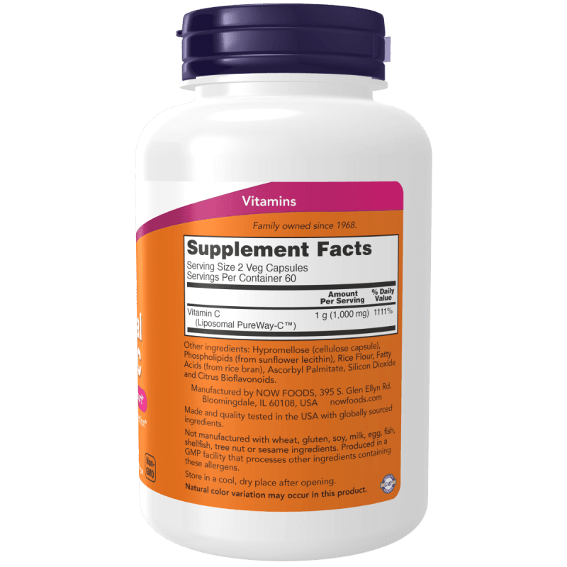 NOW SUPLEMENTO Now Foods, Vitamina C Liposomal (120 cápsulas)