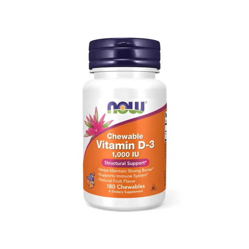 NOW Suplementos Now Foods, Vitamina D-3 1,000 UI (180 masticables)