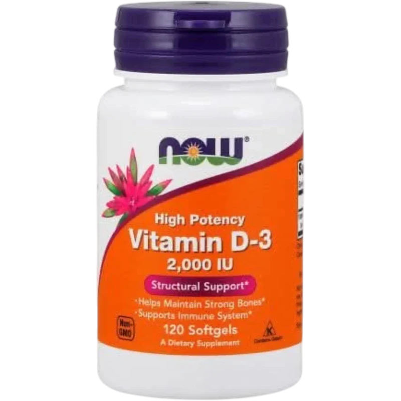 NOW Vitamina Now Foods, Vitamina D-3 2,000 UI (120 softgels)