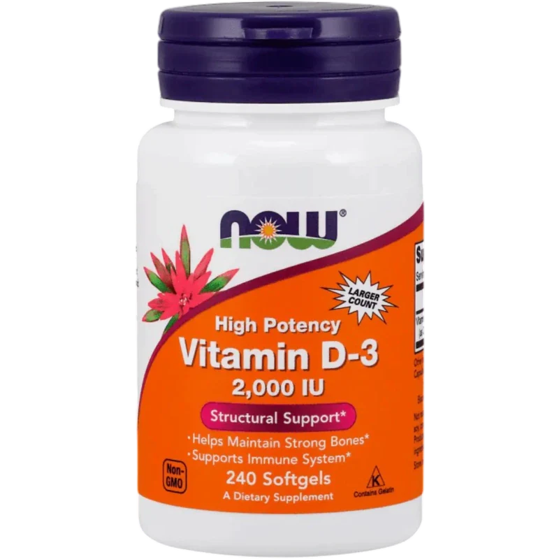 NOW Vitamina Now Foods, Vitamina D-3 2,000 UI (240 softgels)