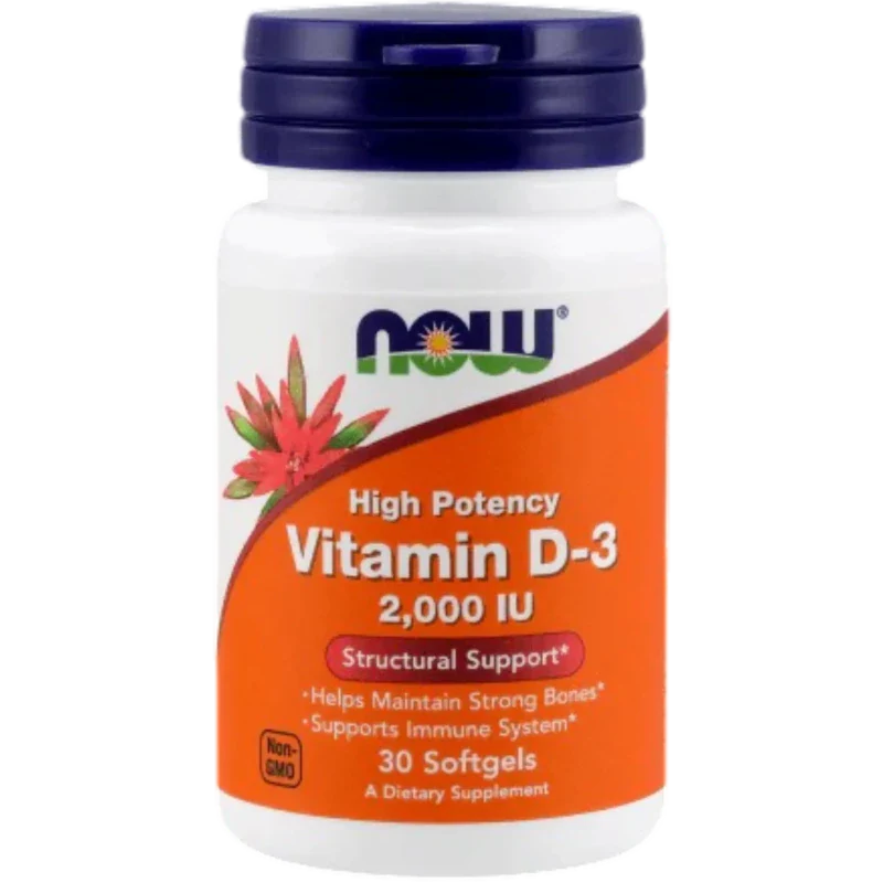 NOW Vitamina Now Foods, Vitamina D-3 2,000 UI (30 softgels)