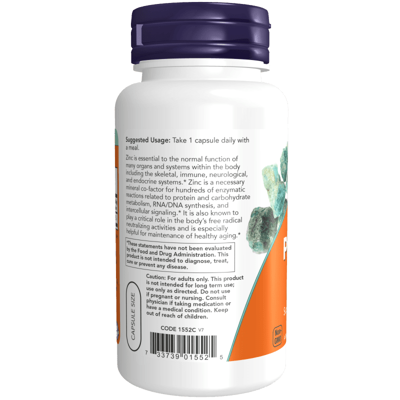 NOW SUPLEMENTOS Now Foods, Zinc Picolinato 50 mg (120 cápsulas)