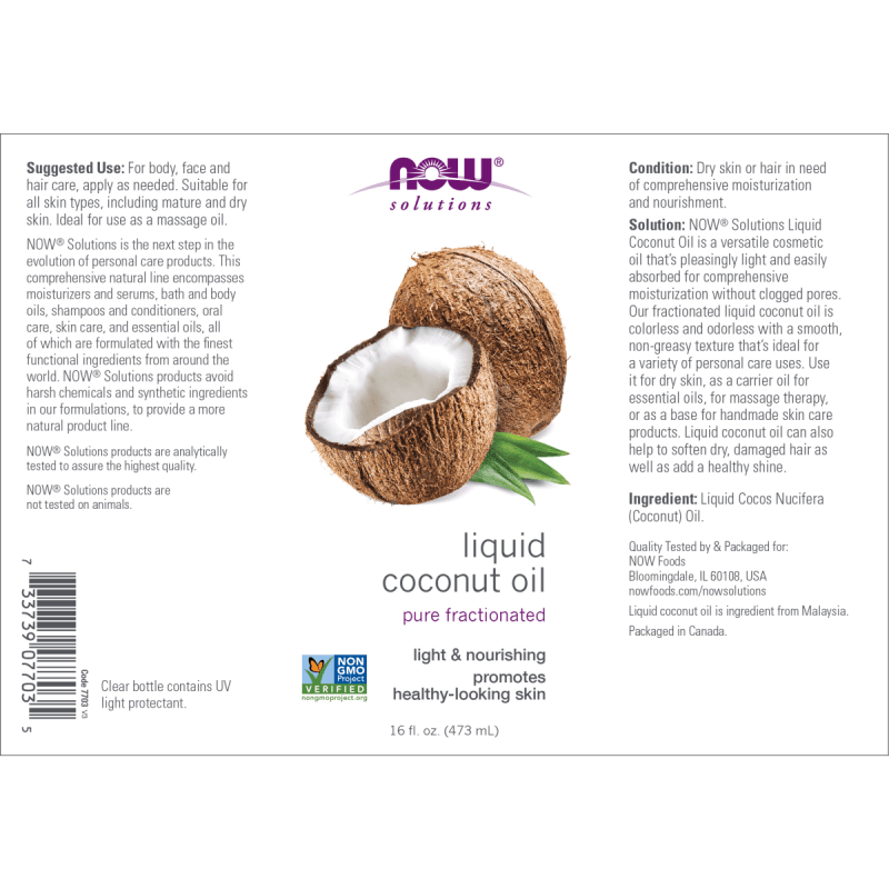 NOW Salud y Belleza Now Foods, Aceite de Coco (16 fl oz/473 ml)