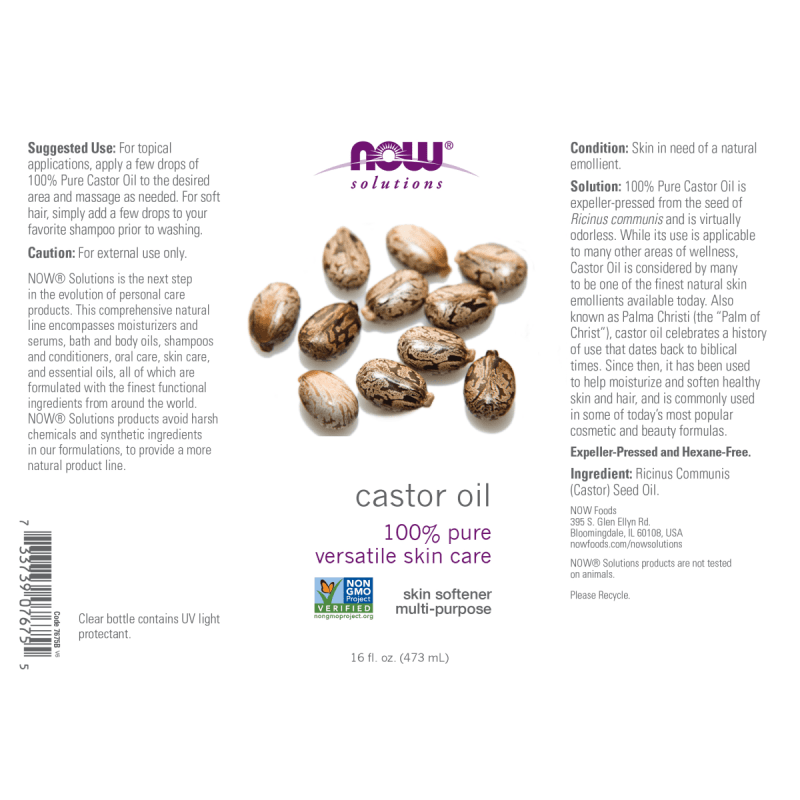 NOW Salud y Belleza Now Foods, Aceite de Ricino (16 fl oz/473 ml)
