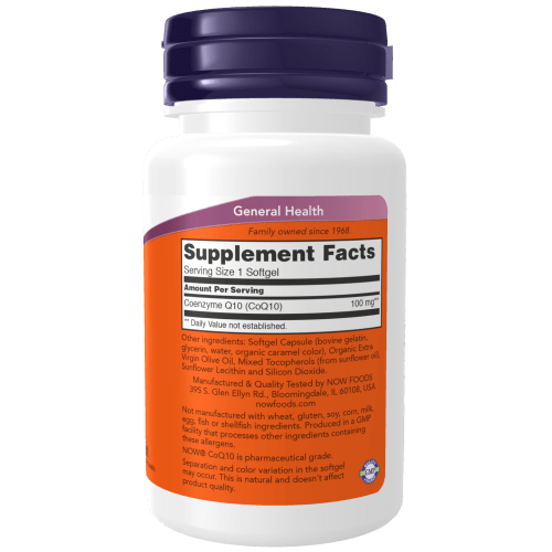 NOW SUPLEMENTO Now Foods, CoQ10 100 mg (50 softgels)