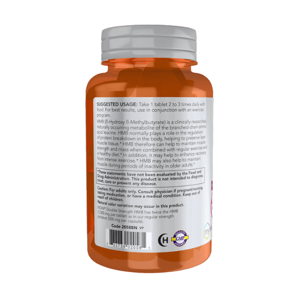 NOW Suplementos , Deportes , Hombres Now Foods, HMB Doble Potencia 100 mg (90 tabs)
