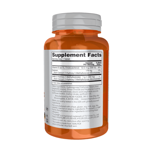 NOW Suplementos , Deportes , Hombres Now Foods, HMB Doble Potencia 100 mg (90 tabs)