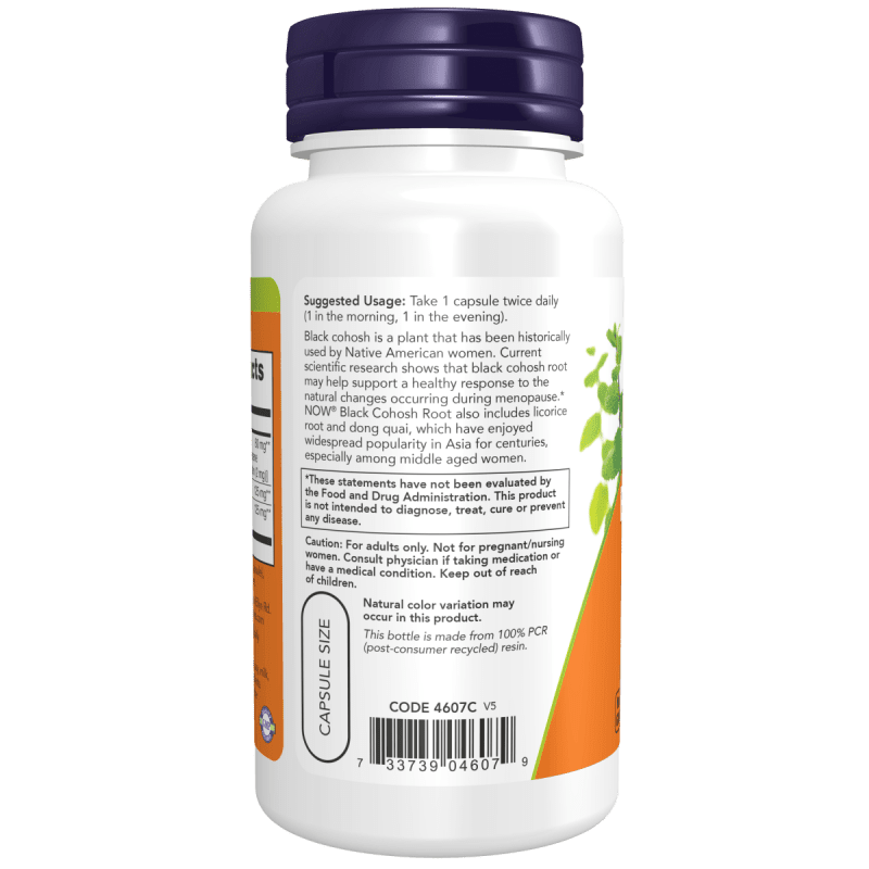 NOW Suplementos , Mujeres Now Foods, Raiz de Cohosh Negro 80 mg (90 veg caps)