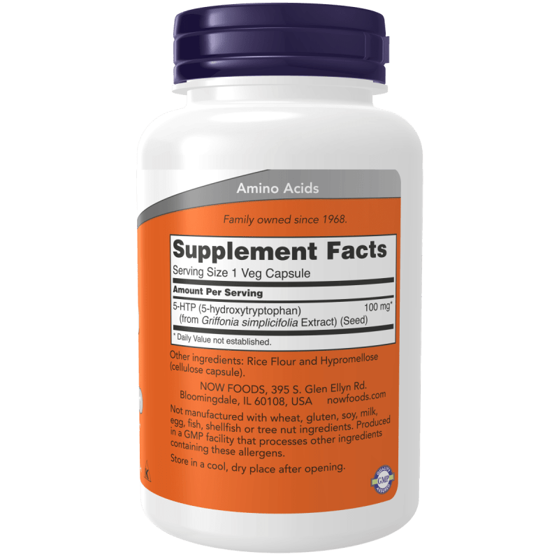 NOW SUPLEMENTOS Now Foods, 5-HTP 100 mg (120 cápsulas)