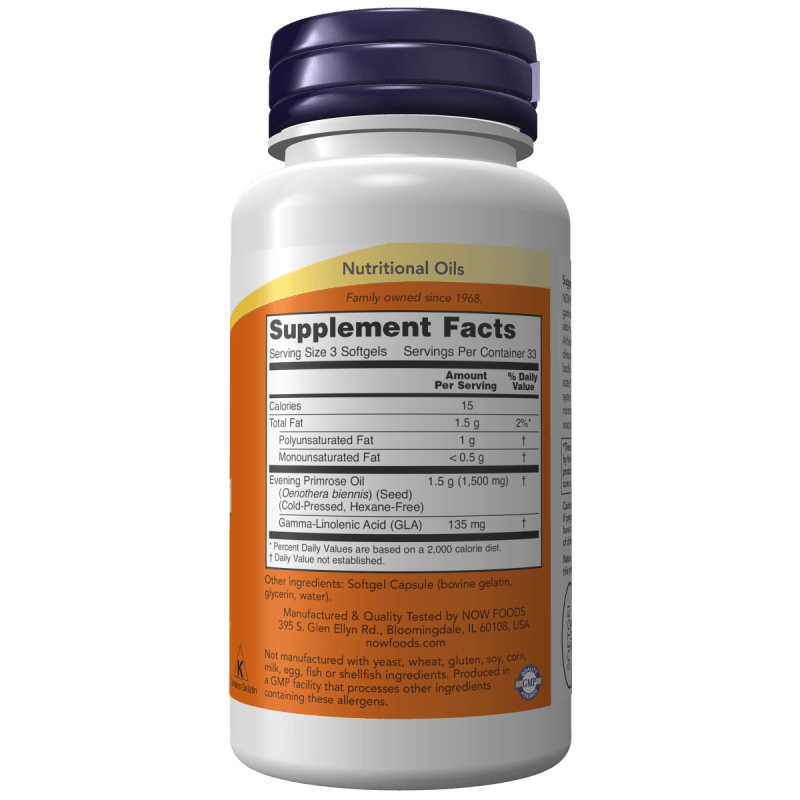 NOW SUPLEMENTOS Now Foods, Aceite de Onagra 500 mg (100 softgels)