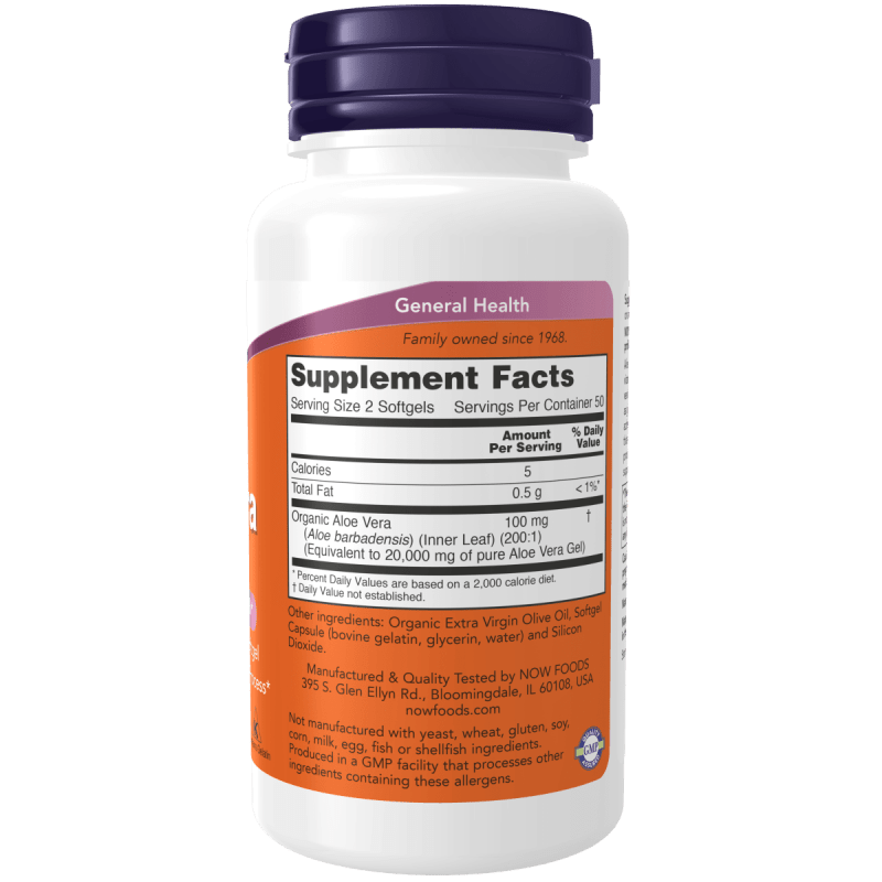 NOW SUPLEMENTOS Now Foods, Aloe Vera 10,000 mg (100 cápsulas)