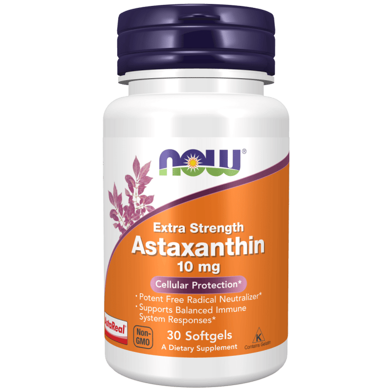 NOW suplementos Now Foods, Astaxantina Extra Fuerte 10 mg (30 softgels)
