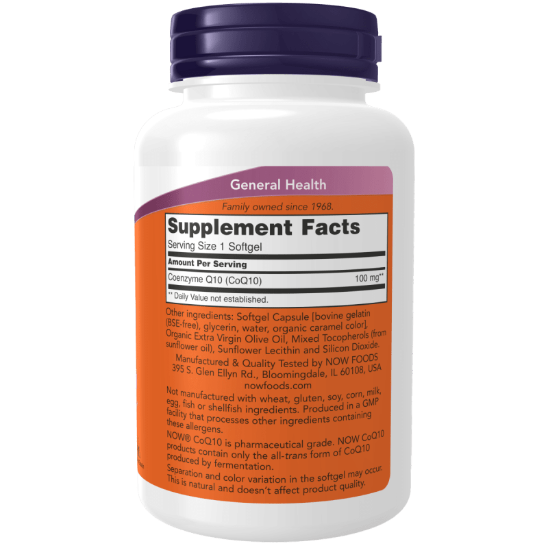 NOW SUPLEMENTOS Now Foods, CoQ10 100 mg (150 softgels)