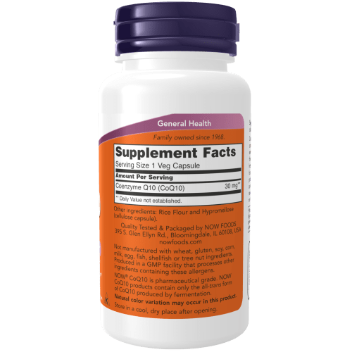 NOW SUPLEMENTOS Now Foods, CoQ10 30 mg (60 cápsulas)