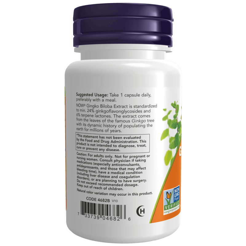 NOW SUPLEMENTOS Now Foods, Ginkgo Biloba Doble Potencia 120 mg (50 cápsulas)