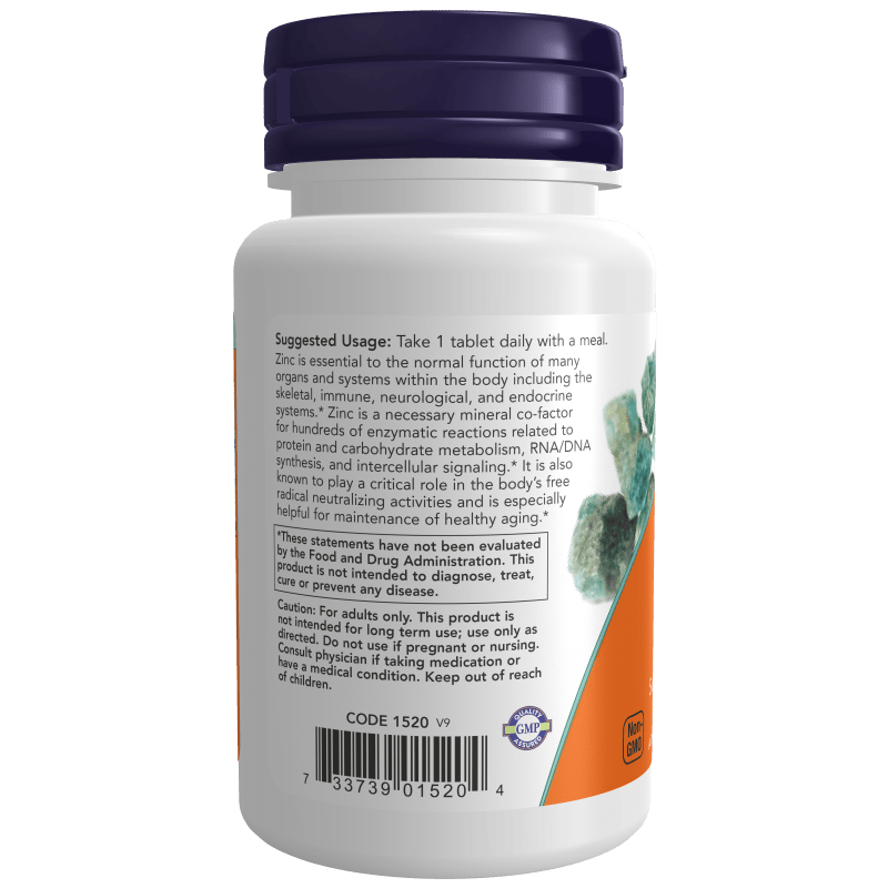 NOW SUPLEMENTOS Now Foods, Gluconato de Zinc 50 mg (100 tabletas)