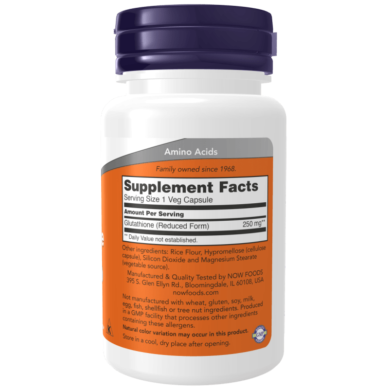 NOW SUPLEMENTOS Now Foods, Glutatión 250 mg (60 cápsulas)