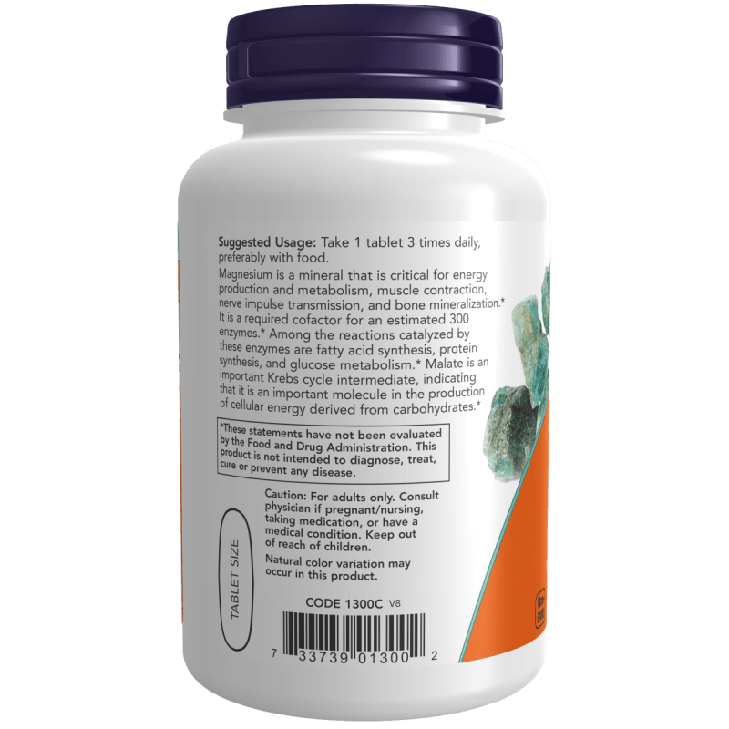 NOW SUPLEMENTOS Now Foods, Malato de Magnesio 1,000 mg (180 tabletas)