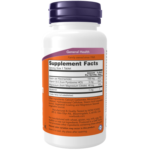 NOW SUPLEMENTOS Now Foods, Melatonina 1 mg (100 tabletas)