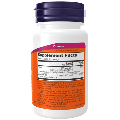 NOW SUPLEMENTOS Now Foods, Metilo B-12 5,000 mcg (60 pastillas)