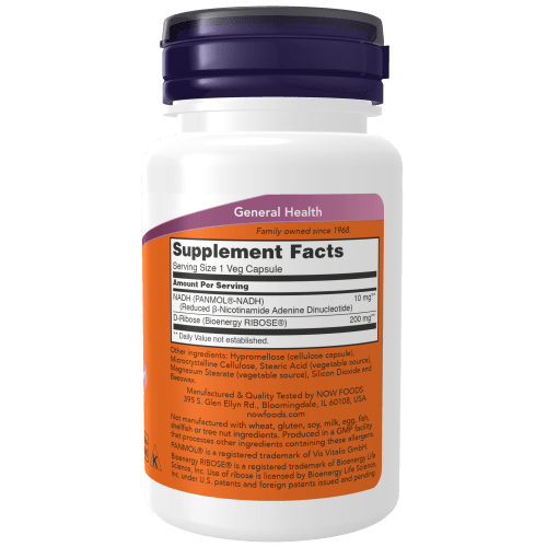 NOW SUPLEMENTOS Now Foods, NADH 10 mg (60 cápsulas)