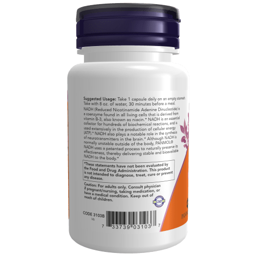 NOW SUPLEMENTOS Now Foods, NADH 10 mg (60 cápsulas)