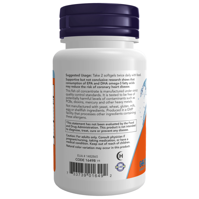 NOW SUPLEMENTOS Now Foods, Omega-3 Destilado Molecularmente (30 softgels)