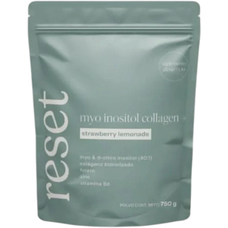 Reset Wellness Colágeno Reset Wellness, Myo Inositol Collagen+ Sabor Limonada de Fresa (750 g)