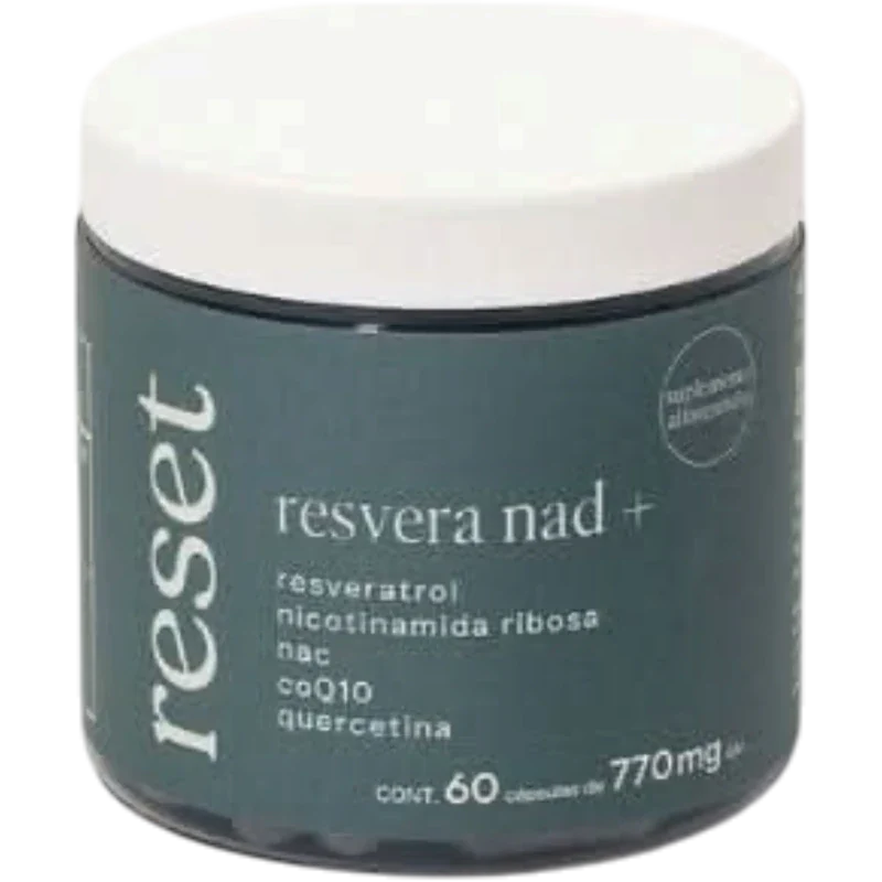 Reset Wellness Suplemento Longevidad Reset Wellness, Resvera NAD+ (60 cápsulas)