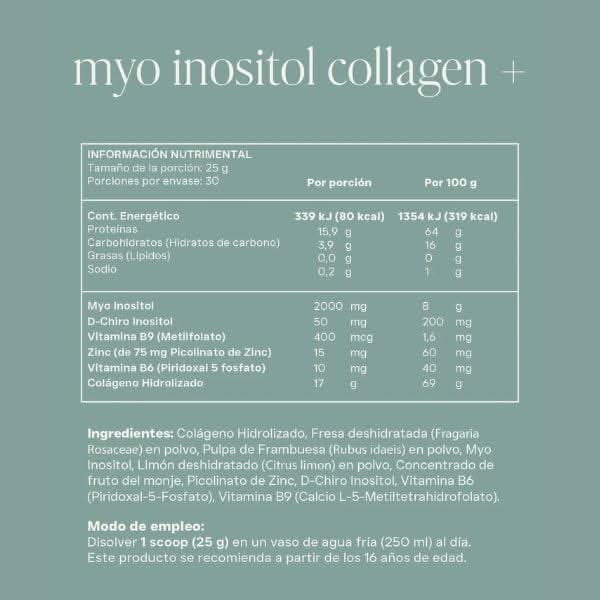 Reset Wellness Suplementos Reset Wellness, Myo Inositol Collagen+ Sabor Limonada de Fresa (750 g)