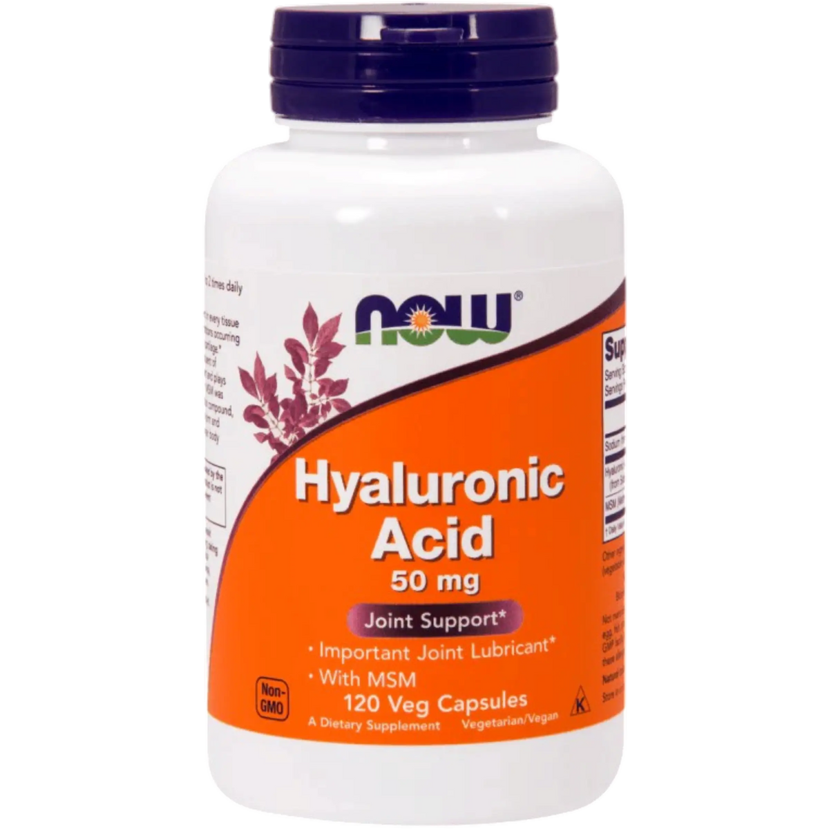Now Foods, Ácido Hialurónico con MSM 50 mg (120 cápsulas)