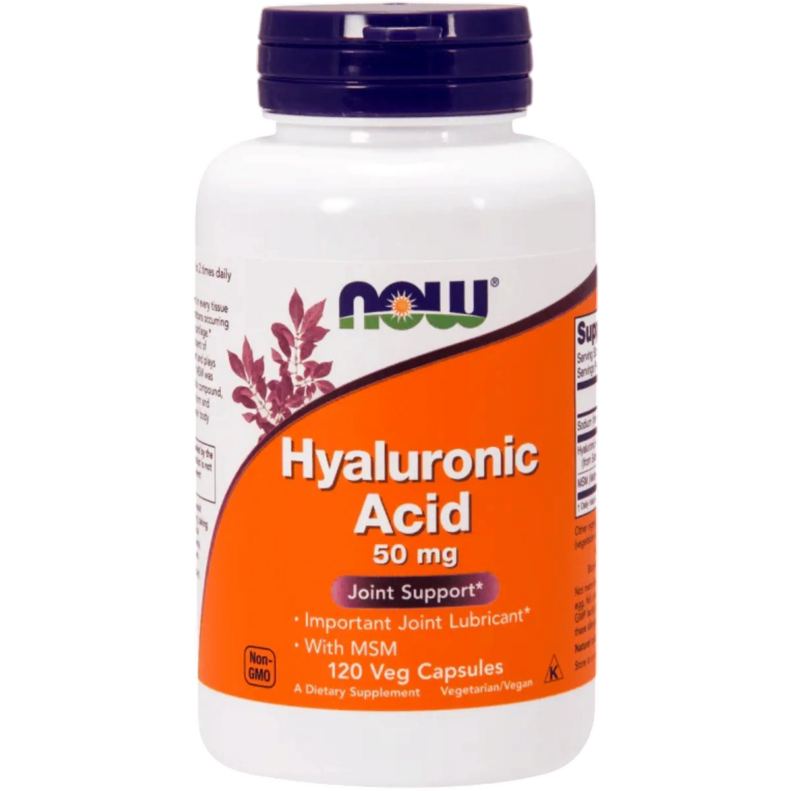 Now Foods, Ácido Hialurónico con MSM 50 mg (120 cápsulas)