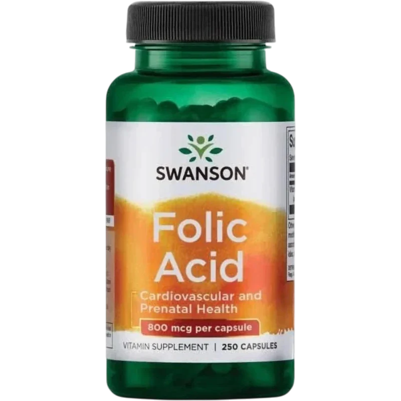 SWANSON Vitamina Swanson, Ácido Fólico 800 mcg (250 cápsulas)
