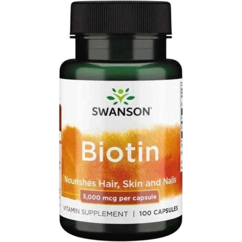 SWANSON Suplementos Swanson, Biotina 5 mg (100 cápsulas)