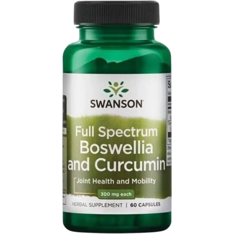 SWANSON Suplementos Swanson, Boswellia de Espectro Completo y Curcumina 300 mg (60 cápsulas)