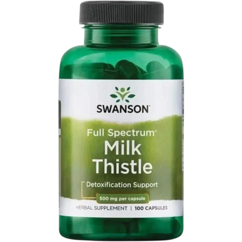 SWANSON Herbal Swanson, Cardo Mariano Espectro Completo 500 mg (100 cápsulas)