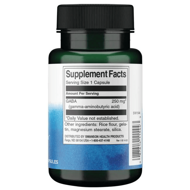 SWANSON SUPLEMENTO Swanson, GABA 250 mg (60 cápsulas)