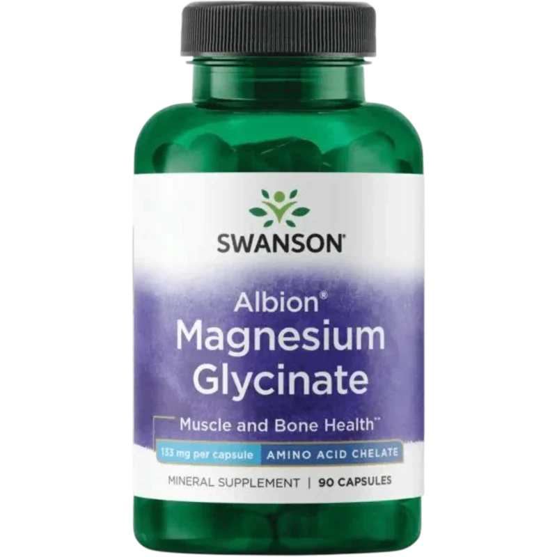 SWANSON Mineral Swanson, Glicinato de Magnesio de Albion 133 mg (90 cápsulas)