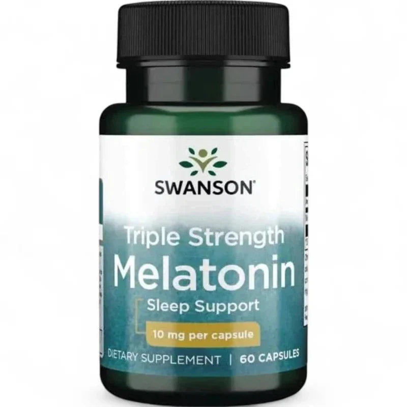 SWANSON Suplementos Swanson, Melatonina de Triple Potencia 10 mg (60 cápsulas)