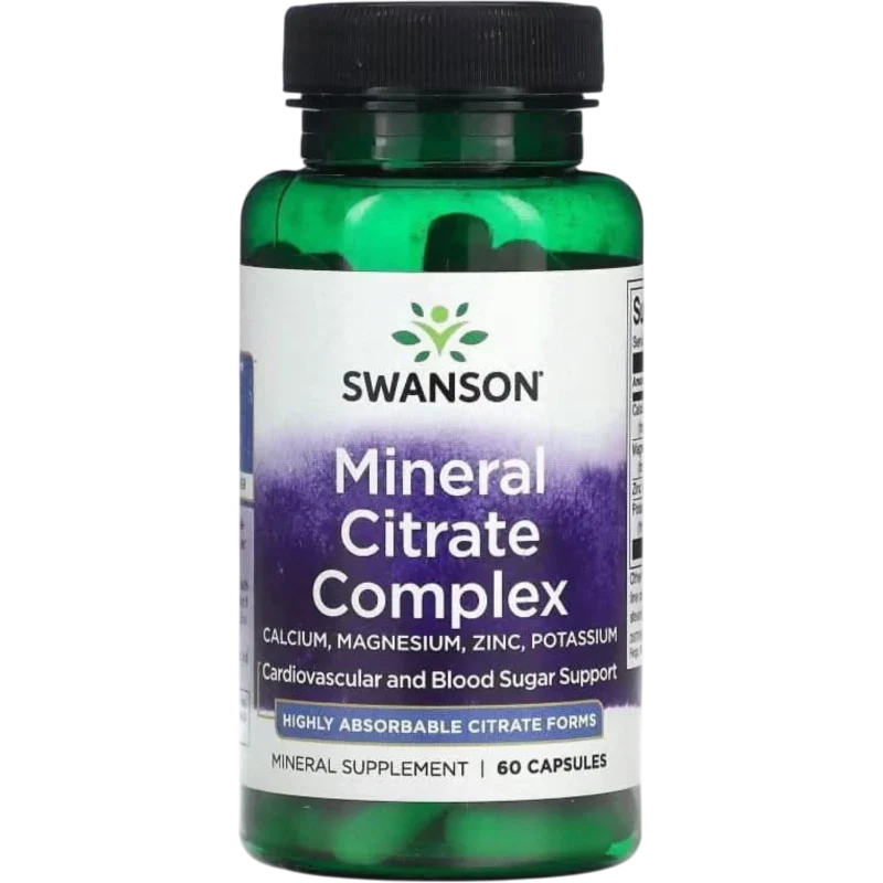 SWANSON Mineral Swanson, Multiminerales y Citrato (60 cápsulas)
