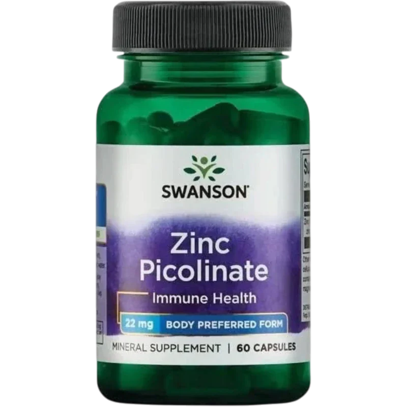 SWANSON Mineral Swanson, Picolinato de Zinc 22 mg (60 cápsulas)