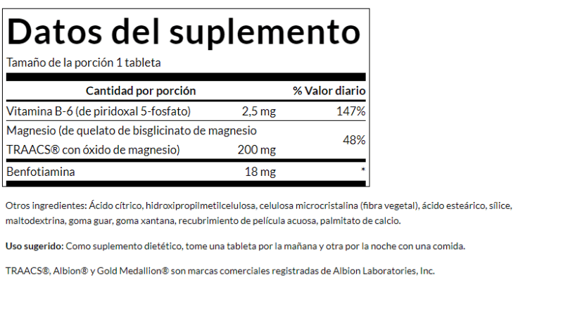 SWANSON SUPLEMENTOS Swanson, Quelato de Magnesio TRS Albion 200 mg (60 tabletas)