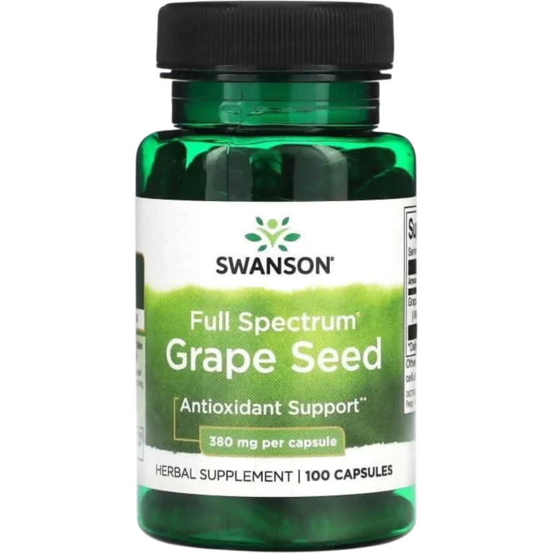 SWANSON Herbal Swanson, Semilla de Uva de Espectro Completo 380 mg (100 cápsulas)