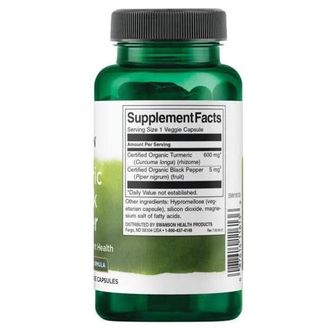 SWANSON SUPLEMENTO Swanson, Cúrcuma y Pimienta Negra (60 cápsulas)