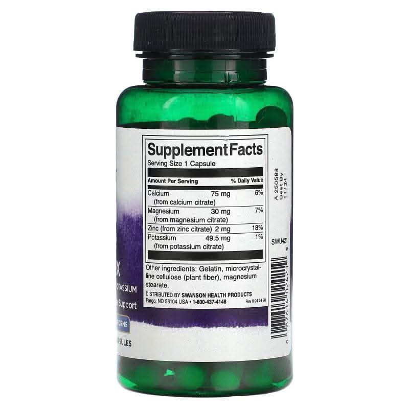 SWANSON SUPLEMENTO Swanson, Multiminerales y Citrato (60 cápsulas)