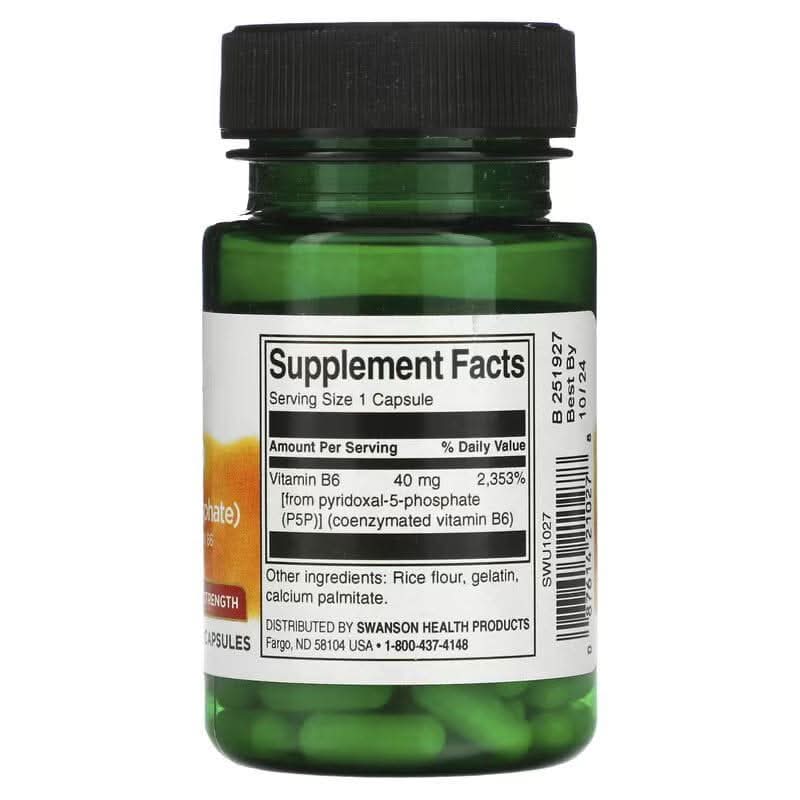 SWANSON SUPLEMENTO Swanson, P-5-P 40 mg (60 cápsulas)