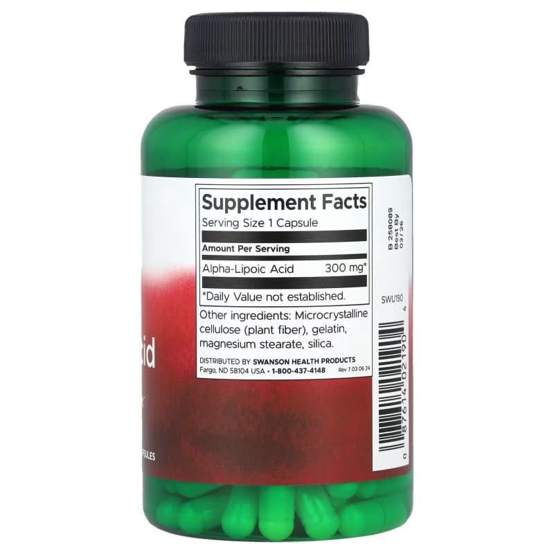SWANSON Suplementos Swanson, Ácido Alfa Lipoico 300 mg (120 cápsulas)