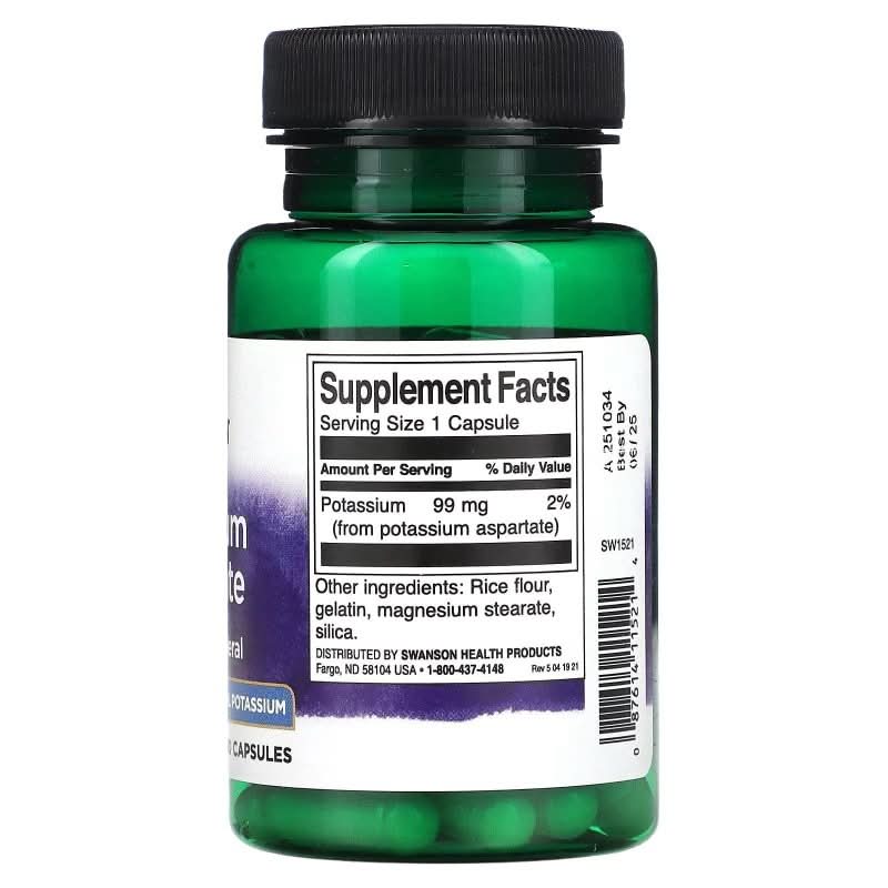 SWANSON SUPLEMENTOS Swanson, Citrato de Potasio 99 mg (120 cápsulas)